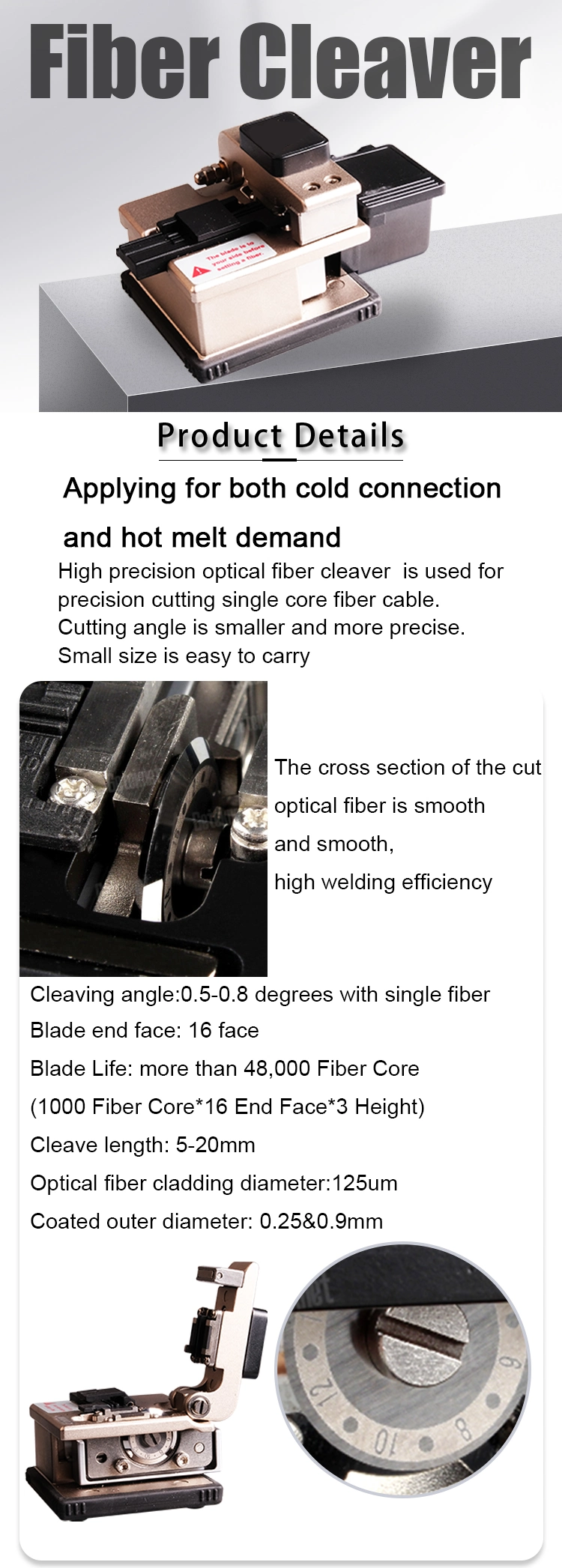 Gcabling Fiber Cleaver Penfiber Cleaver Ribbonfiber Cleaver Cutterfiber Cleaver Serialct 50 Fiber Cleaverhigh Precision Fiber Cleaverfc-6RS Fiber Cleaver